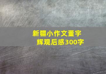 新疆小作文董宇辉观后感300字