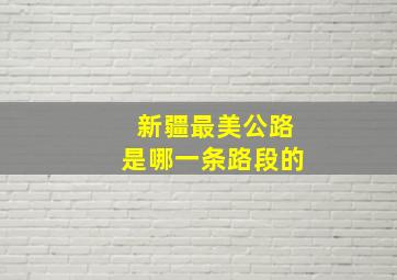 新疆最美公路是哪一条路段的