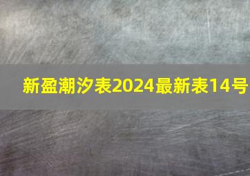 新盈潮汐表2024最新表14号