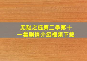 无耻之徒第二季第十一集剧情介绍视频下载