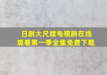 日剧大尺牍电视剧在线观看第一季全集免费下载