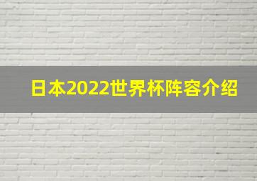 日本2022世界杯阵容介绍