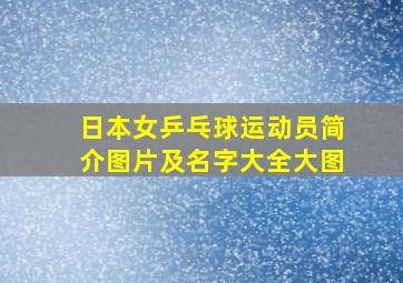 日本女乒乓球运动员简介图片及名字大全大图