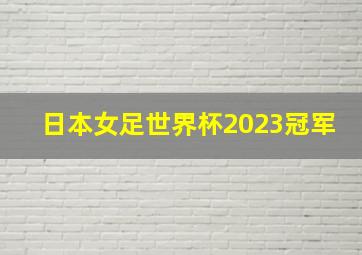 日本女足世界杯2023冠军