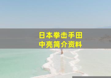 日本拳击手田中亮简介资料