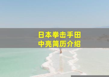 日本拳击手田中亮简历介绍