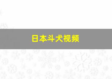 日本斗犬视频