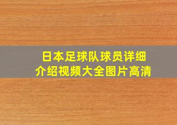 日本足球队球员详细介绍视频大全图片高清