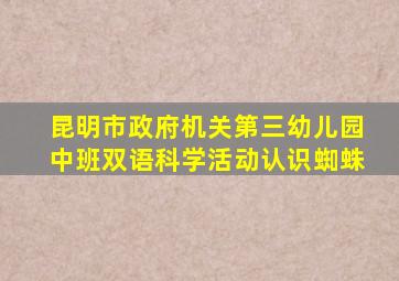 昆明市政府机关第三幼儿园中班双语科学活动认识蜘蛛