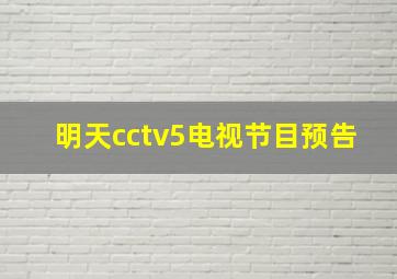 明天cctv5电视节目预告