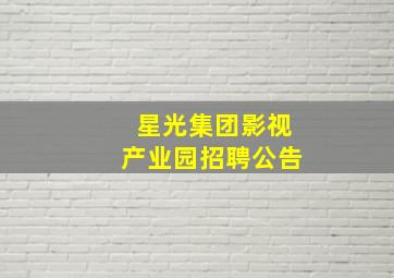 星光集团影视产业园招聘公告