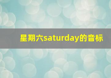 星期六saturday的音标