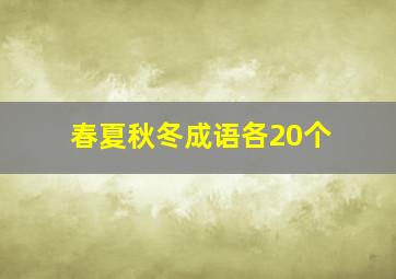 春夏秋冬成语各20个