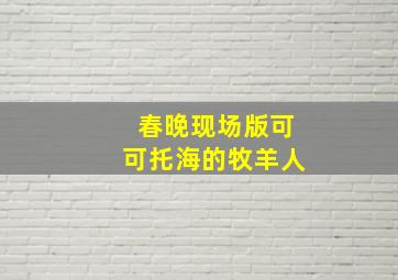 春晚现场版可可托海的牧羊人