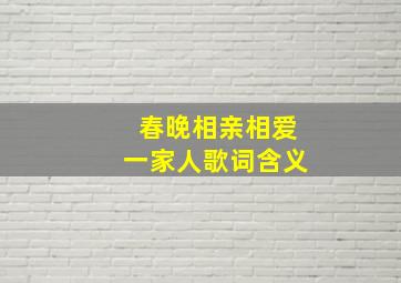 春晚相亲相爱一家人歌词含义