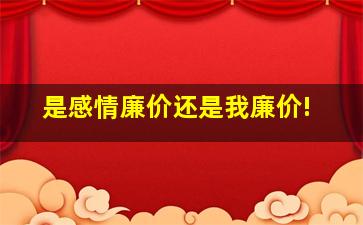 是感情廉价还是我廉价!