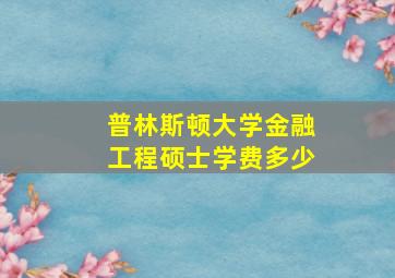 普林斯顿大学金融工程硕士学费多少