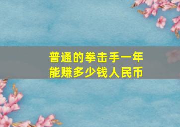 普通的拳击手一年能赚多少钱人民币