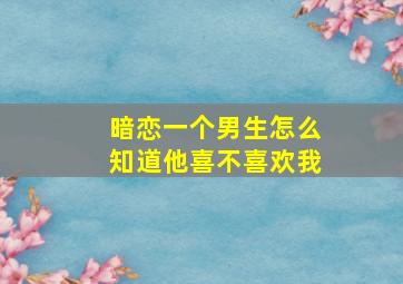 暗恋一个男生怎么知道他喜不喜欢我