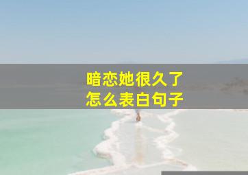 暗恋她很久了怎么表白句子