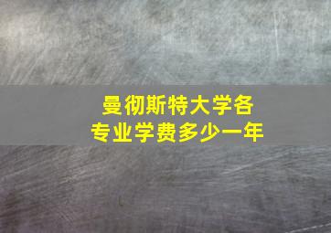 曼彻斯特大学各专业学费多少一年