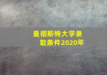 曼彻斯特大学录取条件2020年