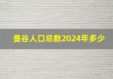 曼谷人口总数2024年多少