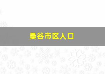 曼谷市区人口