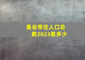 曼谷常住人口总数2023是多少