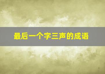 最后一个字三声的成语