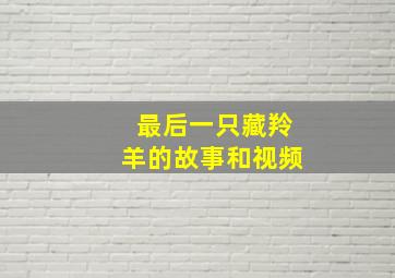 最后一只藏羚羊的故事和视频