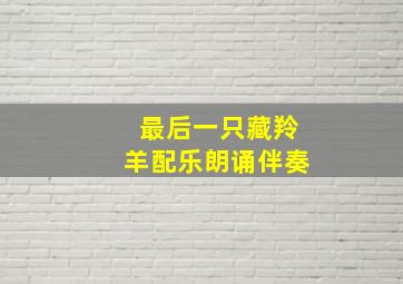 最后一只藏羚羊配乐朗诵伴奏