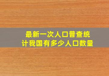 最新一次人口普查统计我国有多少人口数量