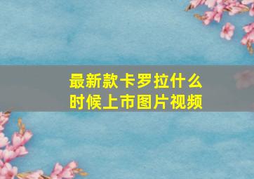 最新款卡罗拉什么时候上市图片视频