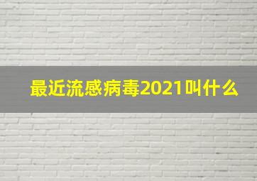 最近流感病毒2021叫什么