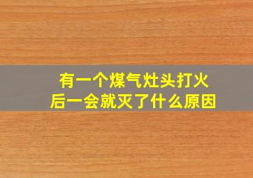 有一个煤气灶头打火后一会就灭了什么原因