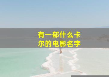 有一部什么卡尔的电影名字