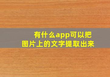 有什么app可以把图片上的文字提取出来