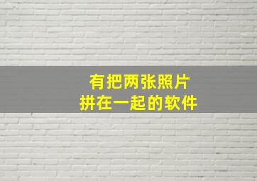 有把两张照片拼在一起的软件