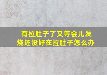 有拉肚子了又等会儿发烧还没好在拉肚子怎么办