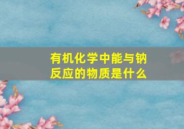 有机化学中能与钠反应的物质是什么