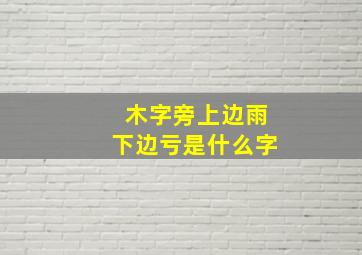 木字旁上边雨下边亏是什么字