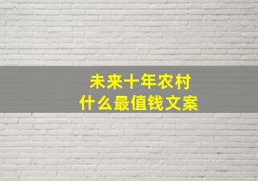 未来十年农村什么最值钱文案