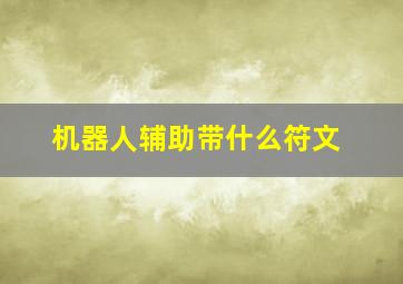 机器人辅助带什么符文