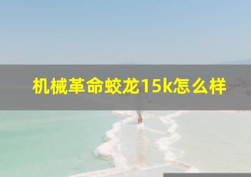 机械革命蛟龙15k怎么样