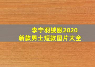 李宁羽绒服2020新款男士短款图片大全