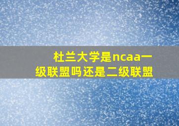 杜兰大学是ncaa一级联盟吗还是二级联盟