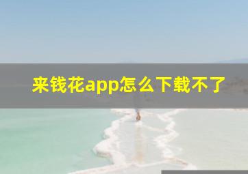 来钱花app怎么下载不了