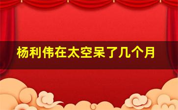 杨利伟在太空呆了几个月