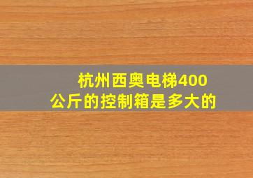 杭州西奥电梯400公斤的控制箱是多大的